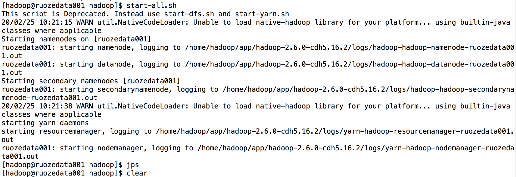 [Hadoop]程序启动后，jps不显示进程_jps看不到hadoop的进程,但是web页面可以访问CSDN博客