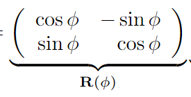 绕原点逆时针旋转φ°的旋转矩阵
