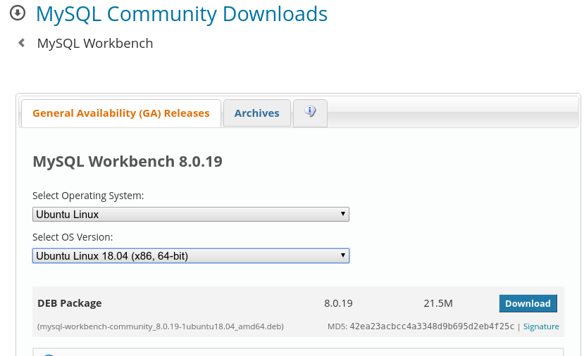 mysql workbench download