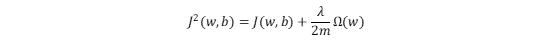 J^2 (w,b)=J(w,b)+λ/2m Ω(w)