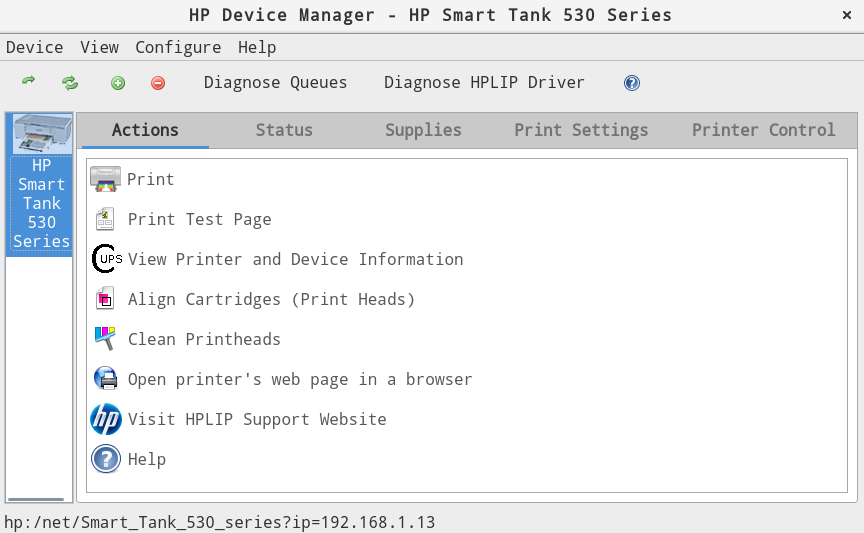 531 in HP Device Manager