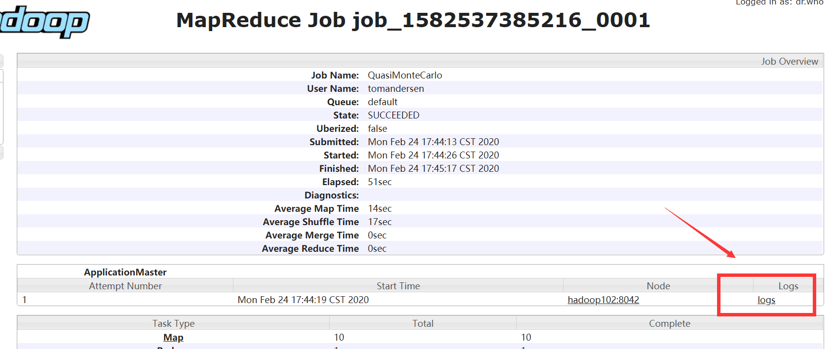 查看Job的运行日志