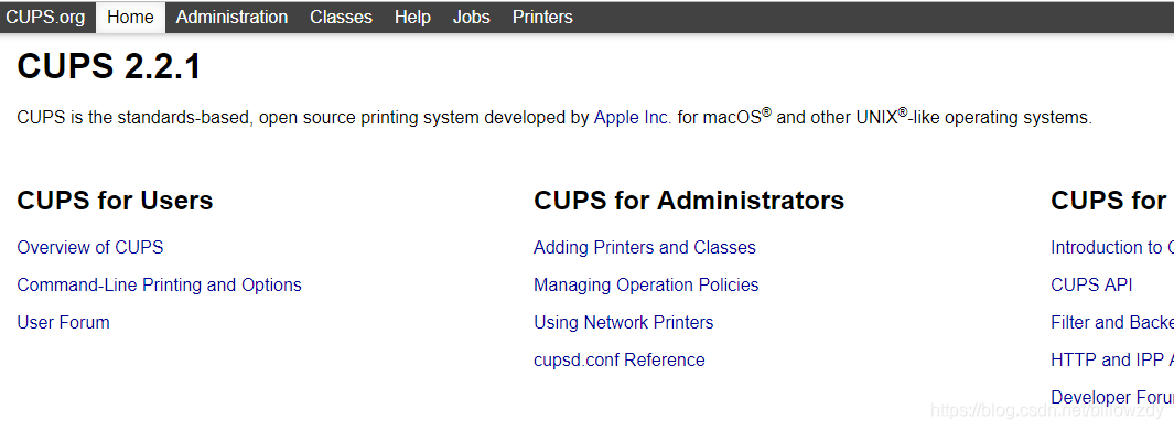 终于看到cups界面了!