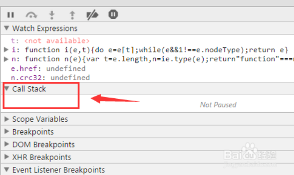 然后在Call Stack里面观察