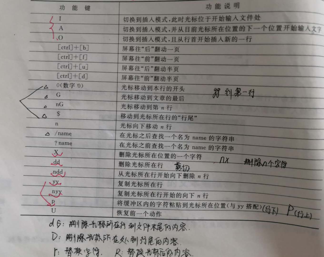 vi命令行模式功能键