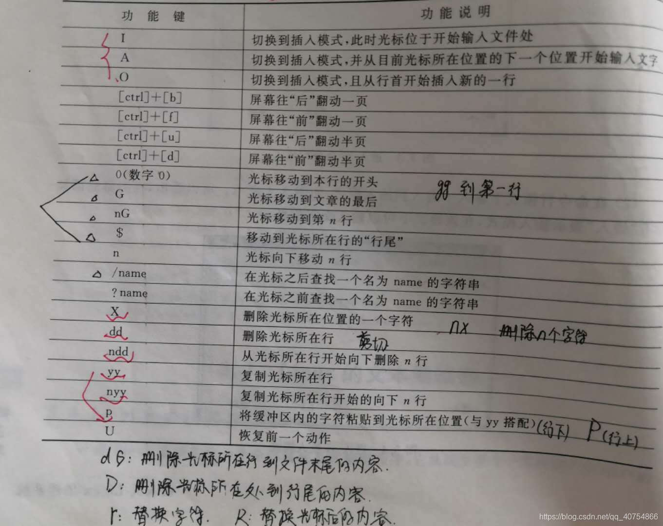 vi命令行模式功能键