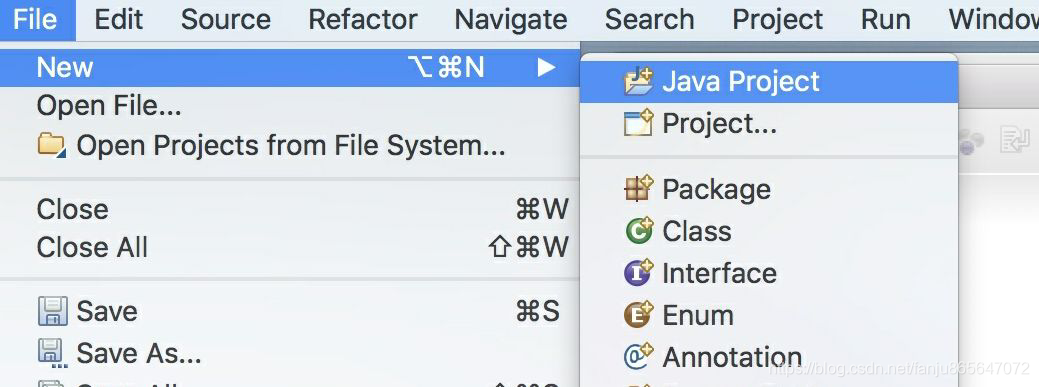 点击File，创建一个新的Java project**加粗样式**