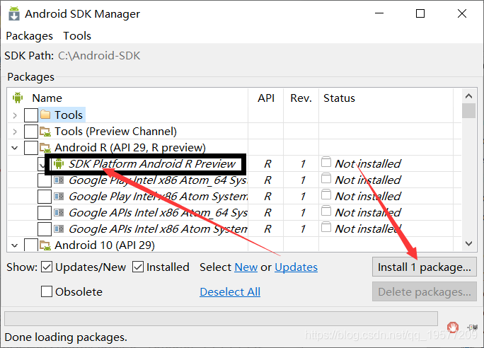 SDK Manager installation