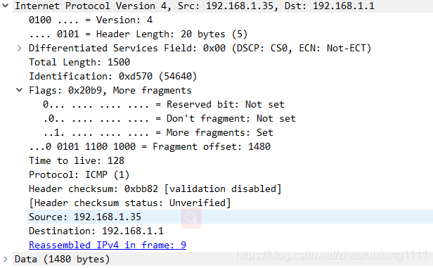 IP Fragmentation: Second Fragment