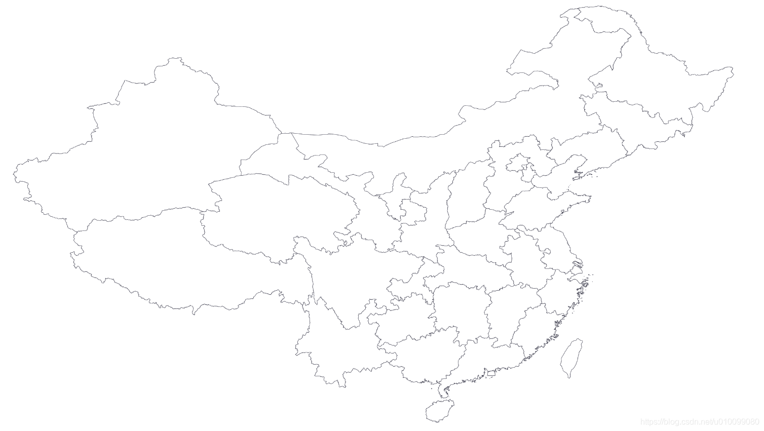 中国省级轮廓地图