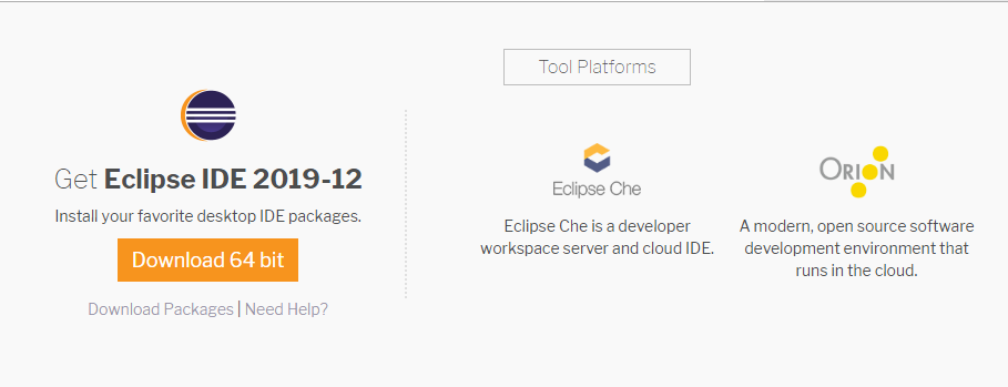 eclipse官网下载界面