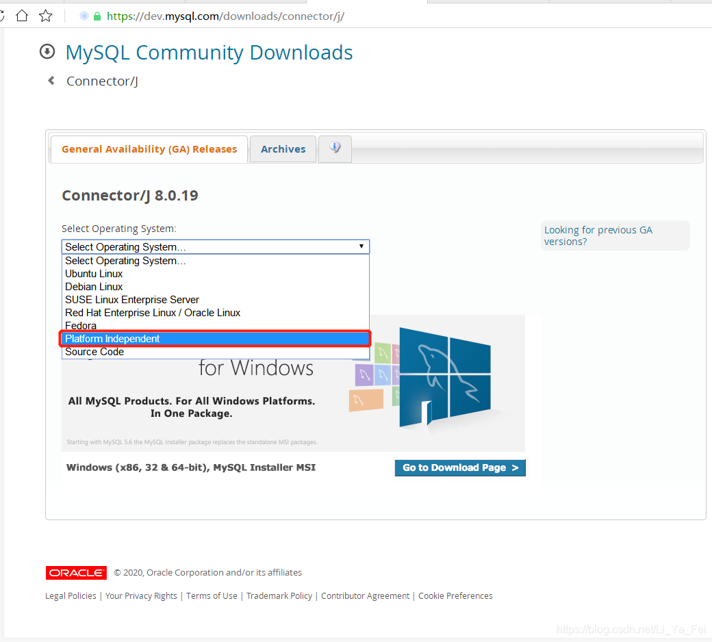 MySQL 官网下载各版本连接驱动_mysql官网-CSDN博客