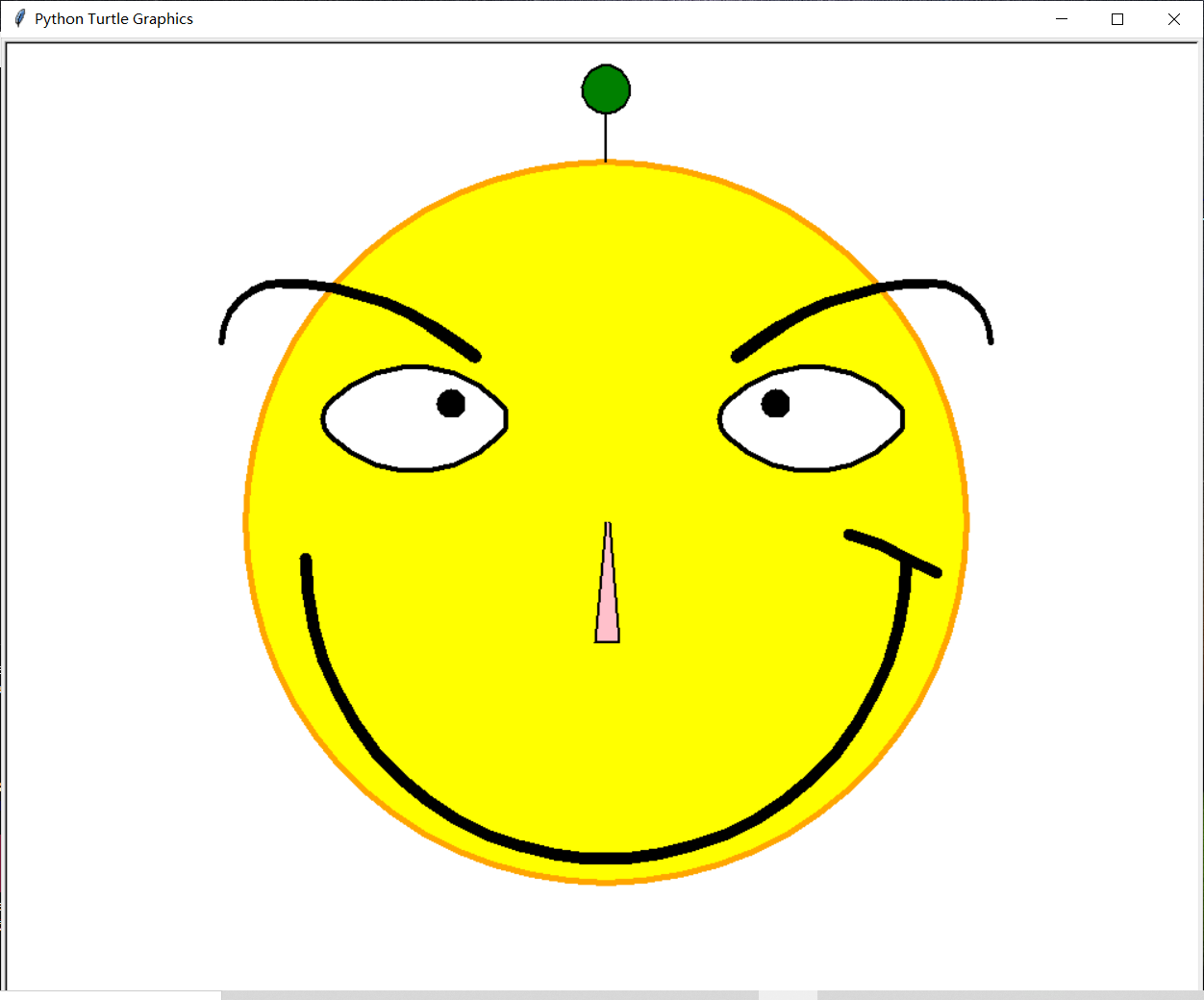 用turtle画奸笑脸##python入门(二)
