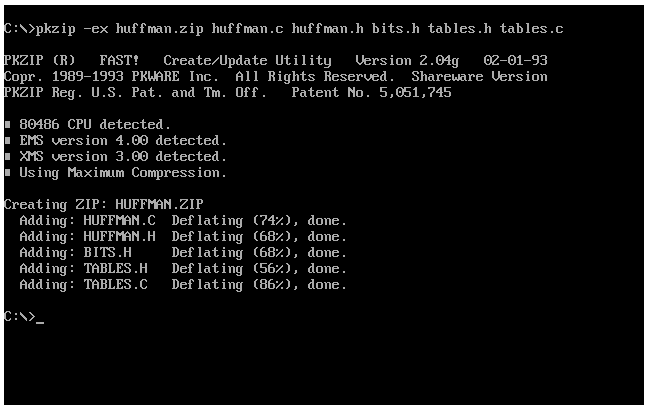 pkware data compression library for win32 decompress