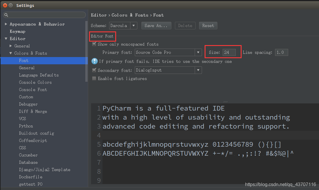 pycharm中如何调整Terminal的字体_如何修改pycharm中terminal 中字体-CSDN博客