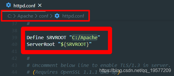 httpd.conf SRVRROOT配置