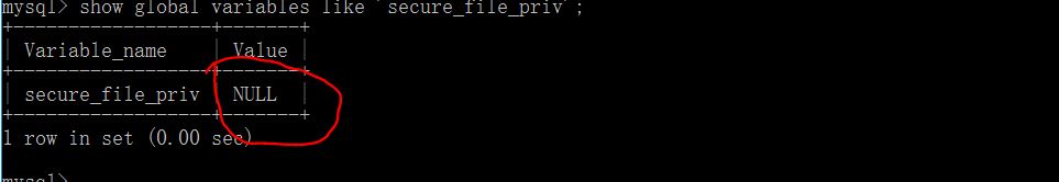 Secure_file_priv muestra en la figura.