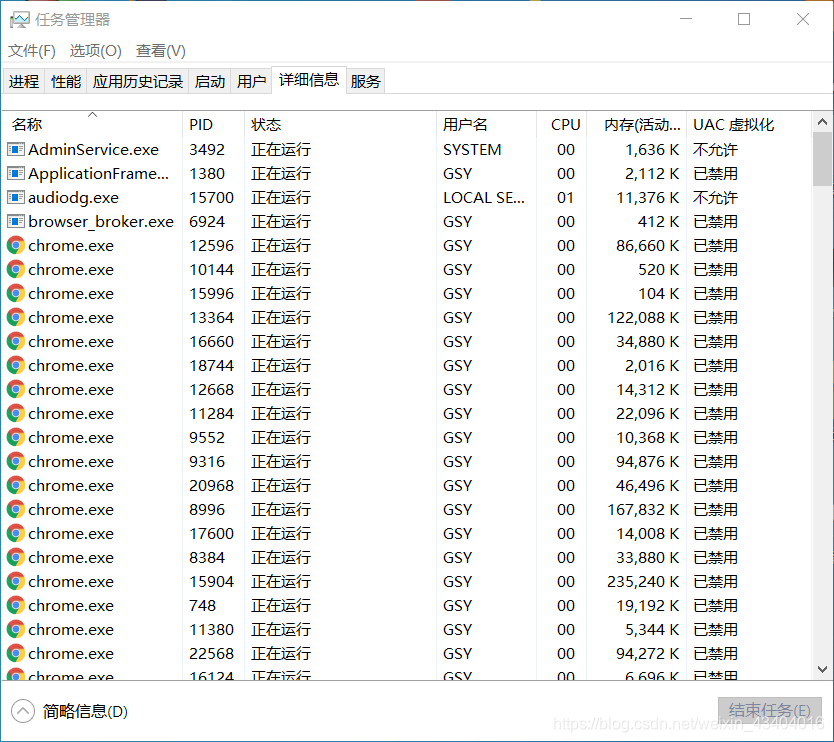 这里可以看到PID号对应的程序