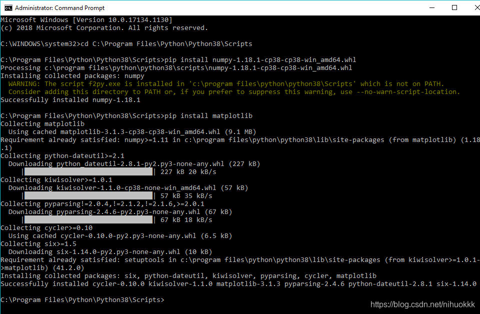 python38 pip更新失败及安装numpy和matplotlib失败总结_python38 pip--gr 失败-CSDN博客