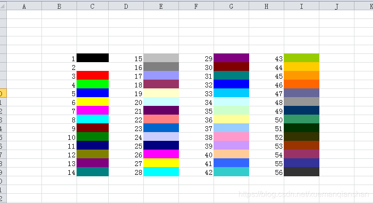 VBA中的颜色,colorIndex 或color 或backcolor-CSDN博客
