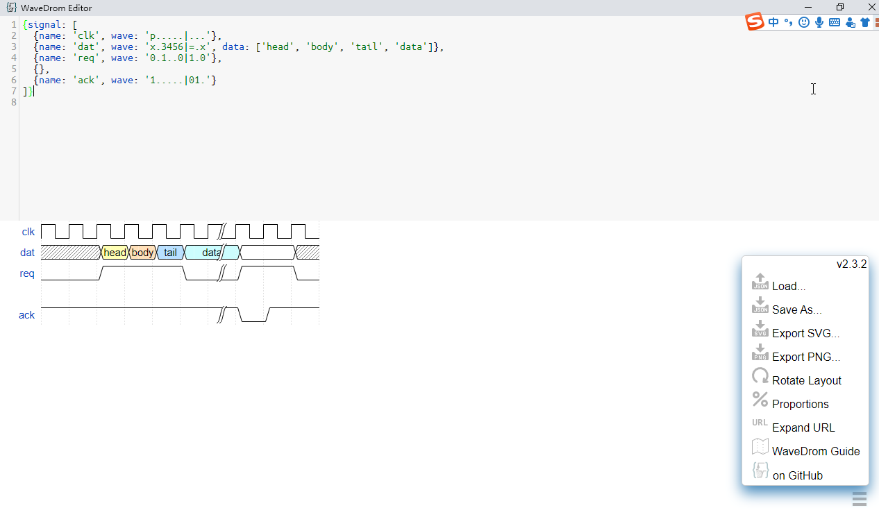 wavedrom脚本画出电路波形入门中文版教程1_wavedrom editor-CSDN博客