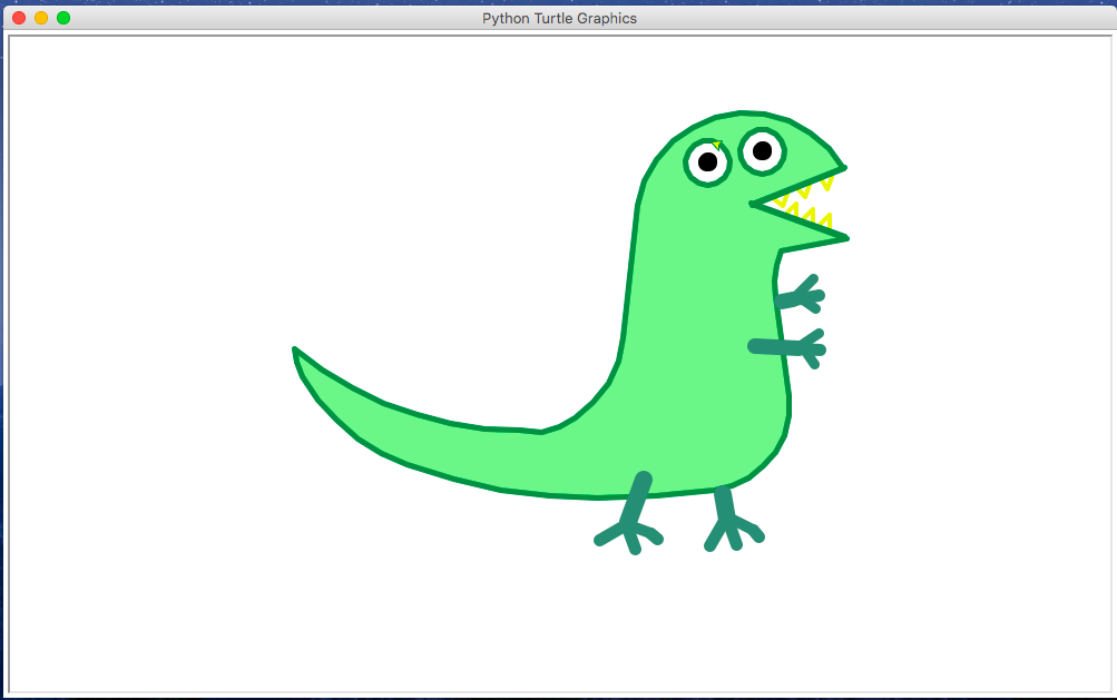 pythonturtle海龟绘图小恐龙小猪佩奇里的