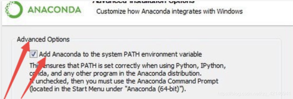 请勾选Add Anaconda to the system PATH