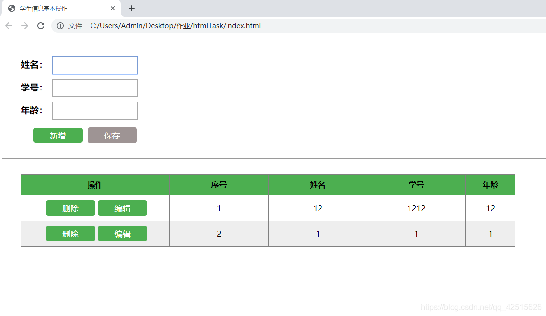 Html5 Localstorage模拟数据库 Js实现表格增删改操作 Supreme Lwl的博客 Csdn博客
