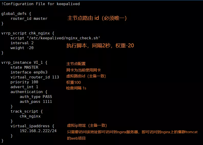 主服务器keepalived配置