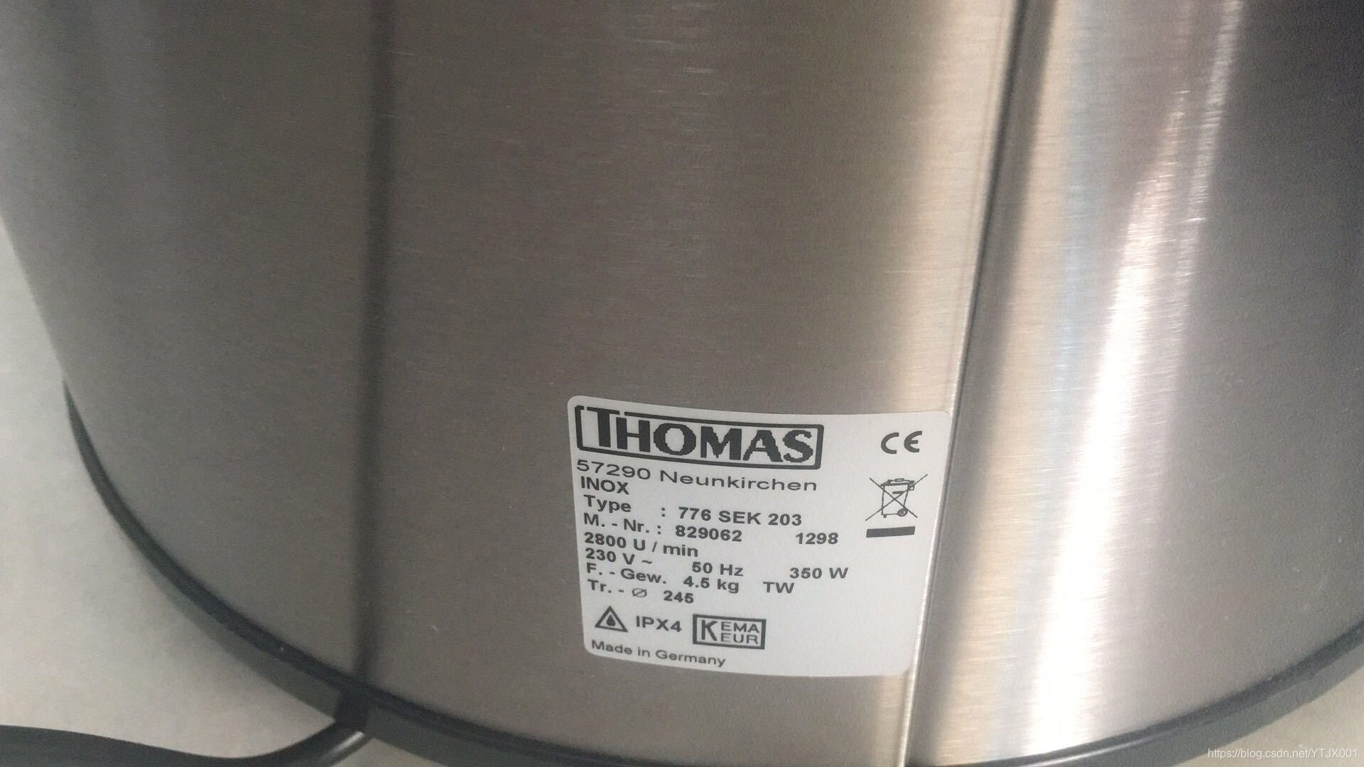 THOMAS 776 SEK 203 INOX 高速脱水机_高速脱水机2800转-CSDN博客