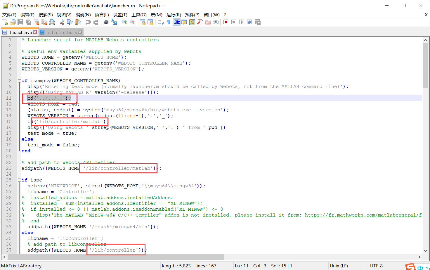 webots darwin matlab