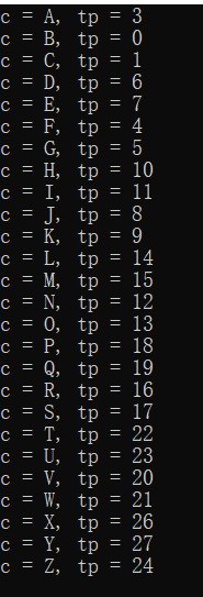 譬如 26 个大写字母与 b 异或的结果范围是0-27(扣除2和25,如下图)