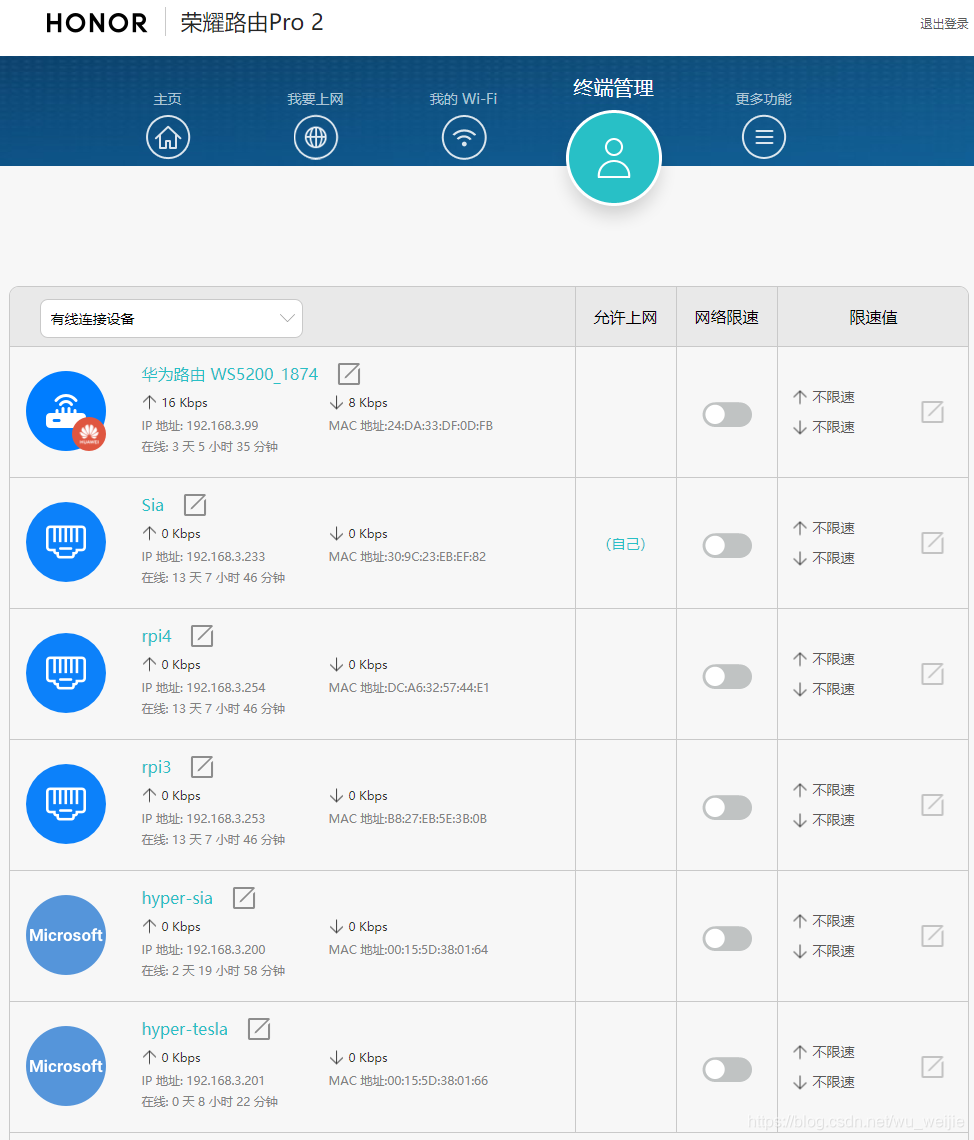 当前路由器在线终端