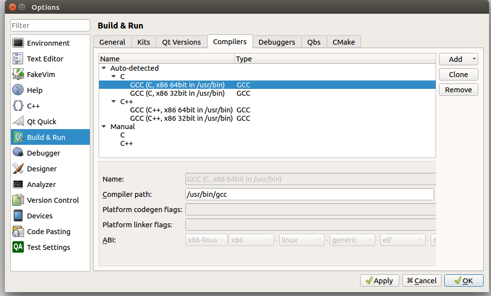 cmake set gcc