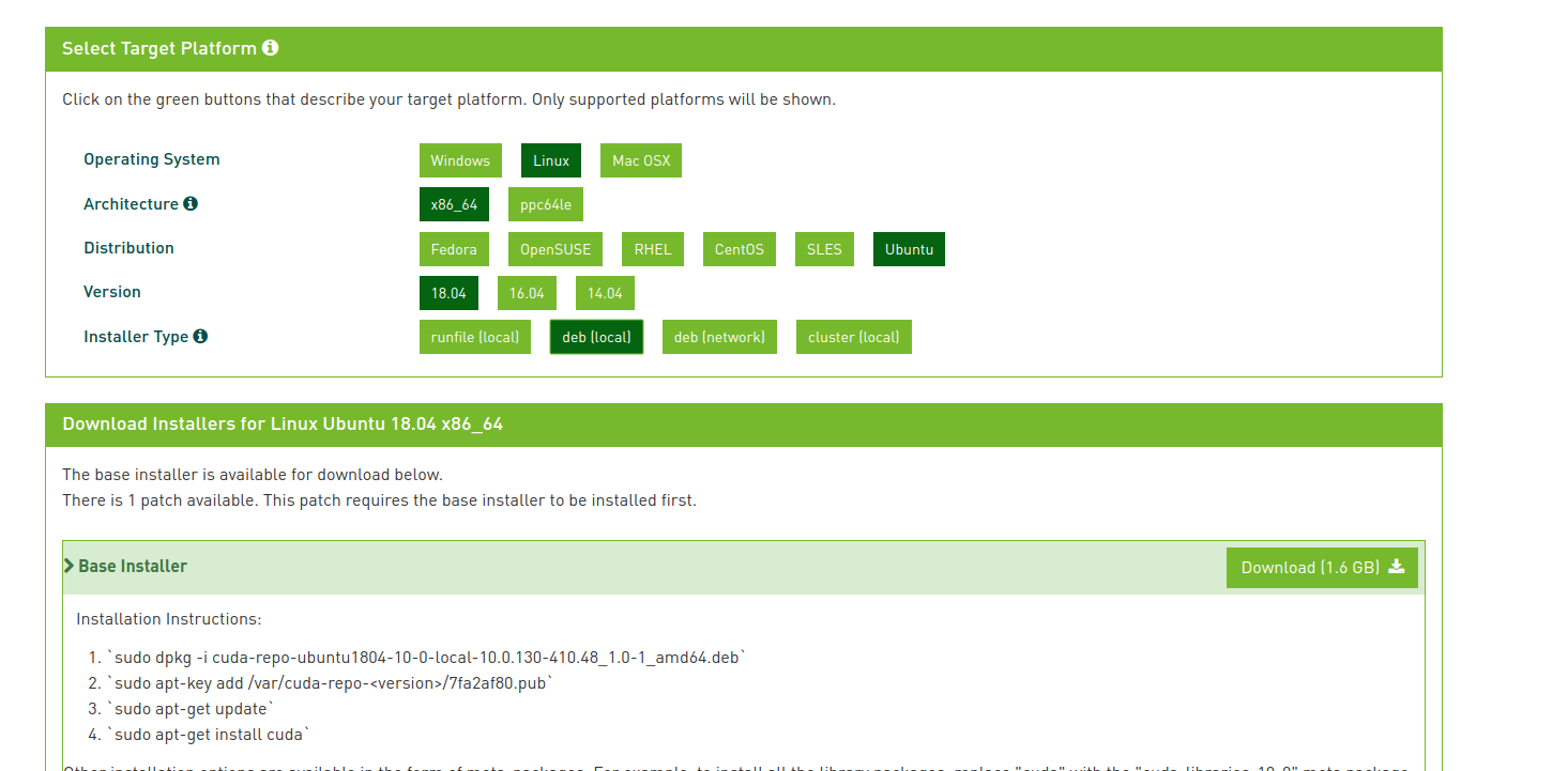 ubuntu 16.04 pytorch安装总结
