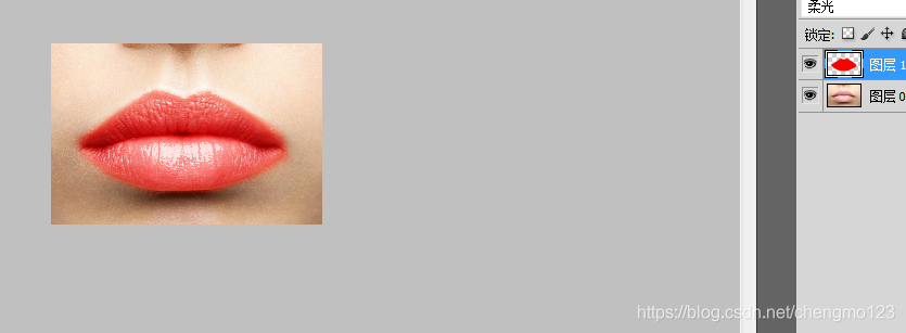 ps-去除红色印章和为人物添加口红