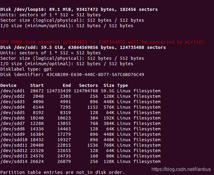 disk information