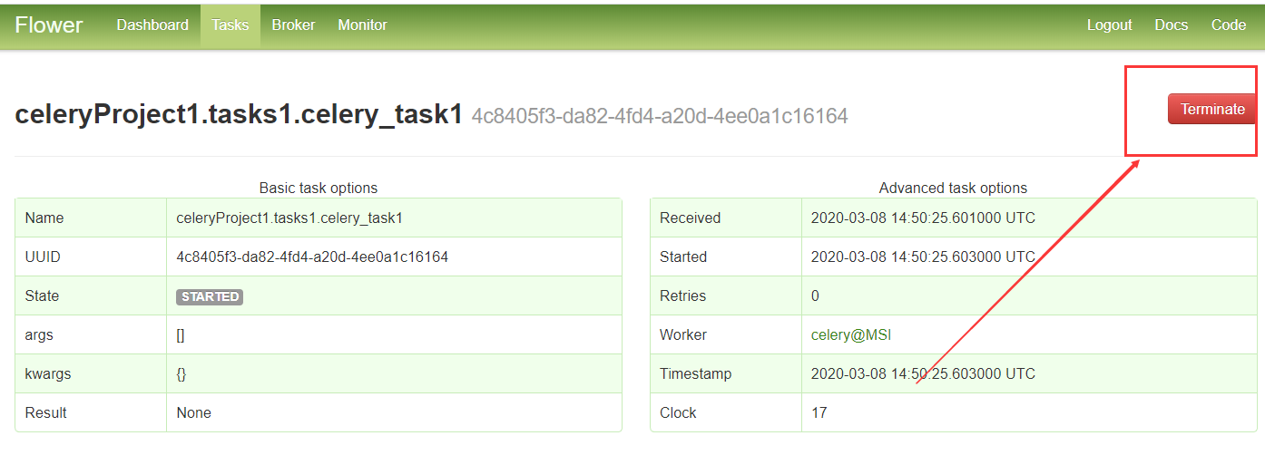 Celery关闭执行中的任务策略_celery flower监测的worker的异步任务中断了,在flower里面无法终止CSDN博客