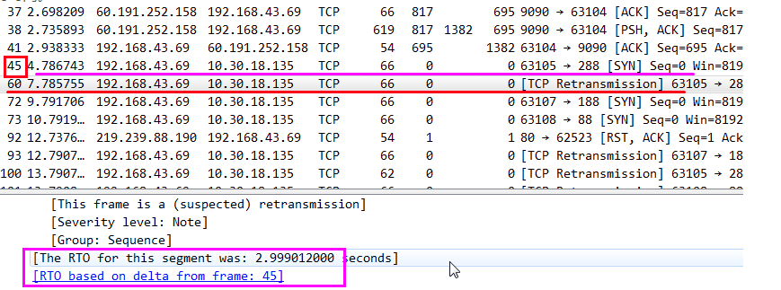 wireshark tcp retransmission previous segment not captured