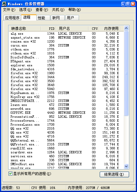 4+1个Firefox进程