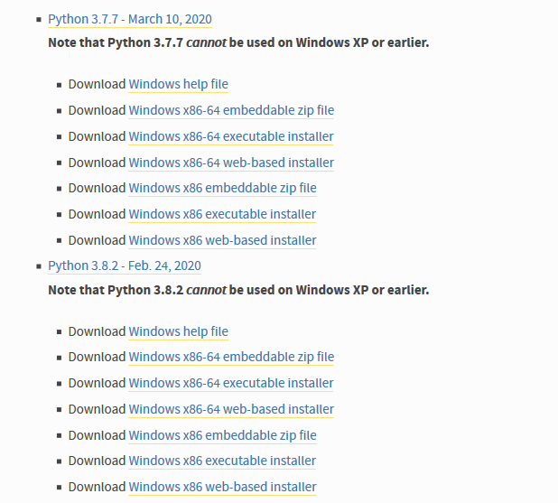 选择自己需要的版本下载