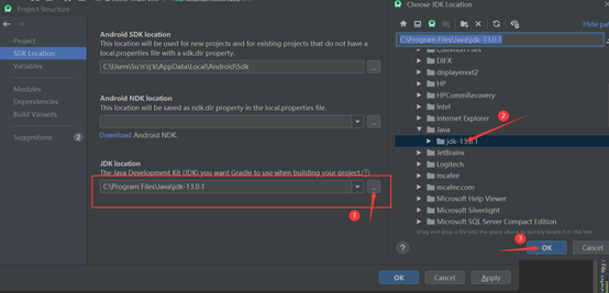 android studio gradle location is incorrect