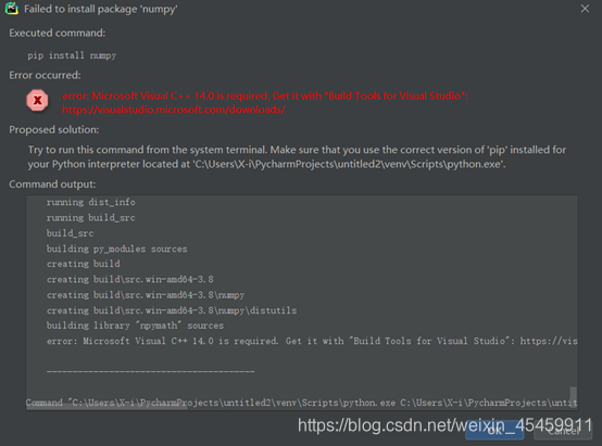 报错error Microsoft Visual C 14 0 Is Required Get It With Build Tools For Visual Studio 的解决办法 工藤旧一的博客 Csdn博客 报错error Microsoft Visual C 14 0 Is Required Get It With Build Tools For Visual Studio 的解决办法 工藤旧一的博客 Csdn博客
