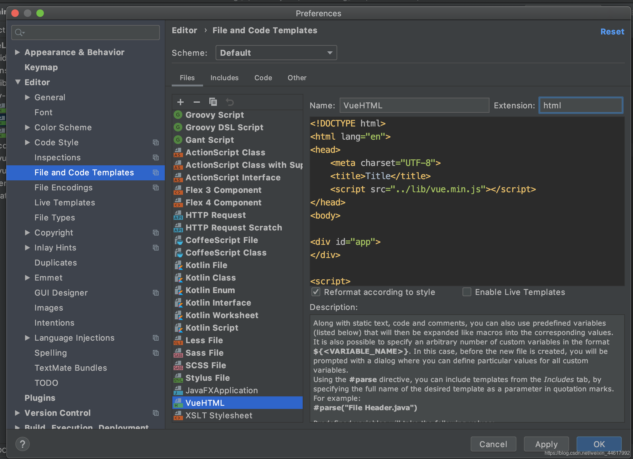 Intellij IDEA 配置HTML模板_intellij idea配置html-CSDN博客