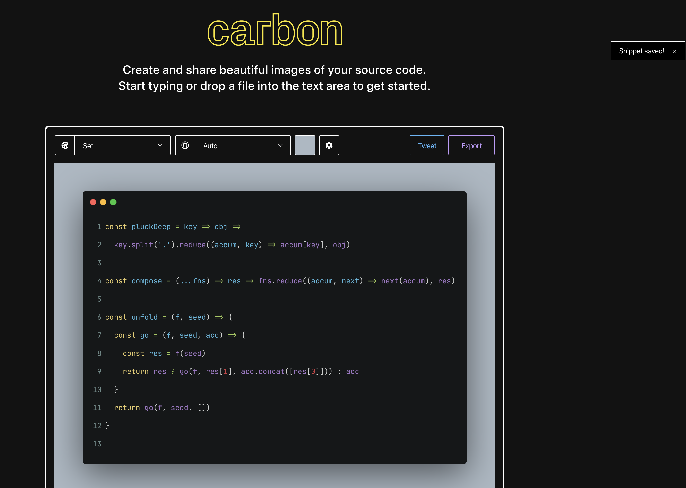 代码转图片Carbon-高雅程序员必备!_carons代码转图片-CSDN博客