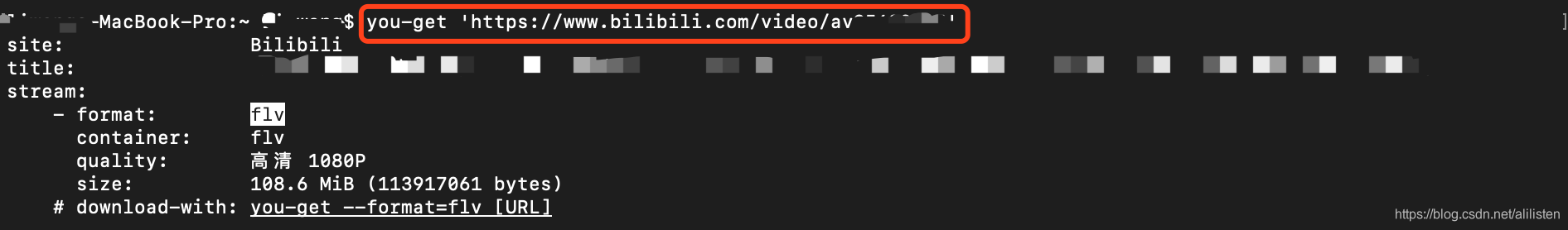 不带format参数,会下载default视频