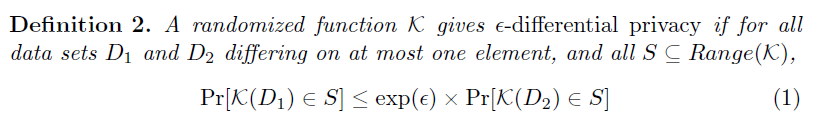 Definition of Differential Privacy