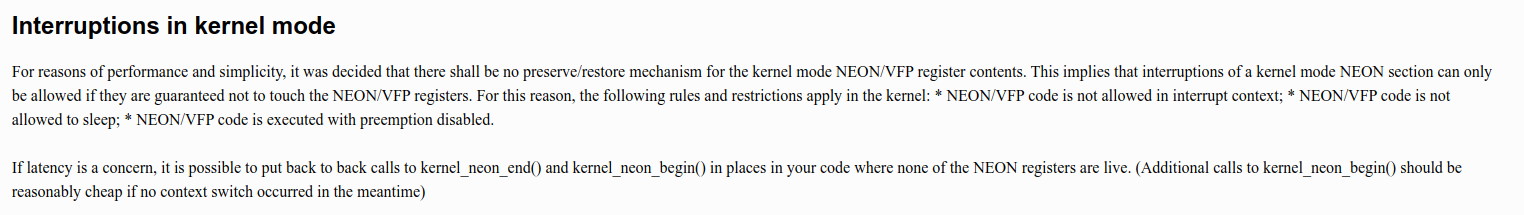 关于LinuxMelis Kernel Neon使用的一些总结