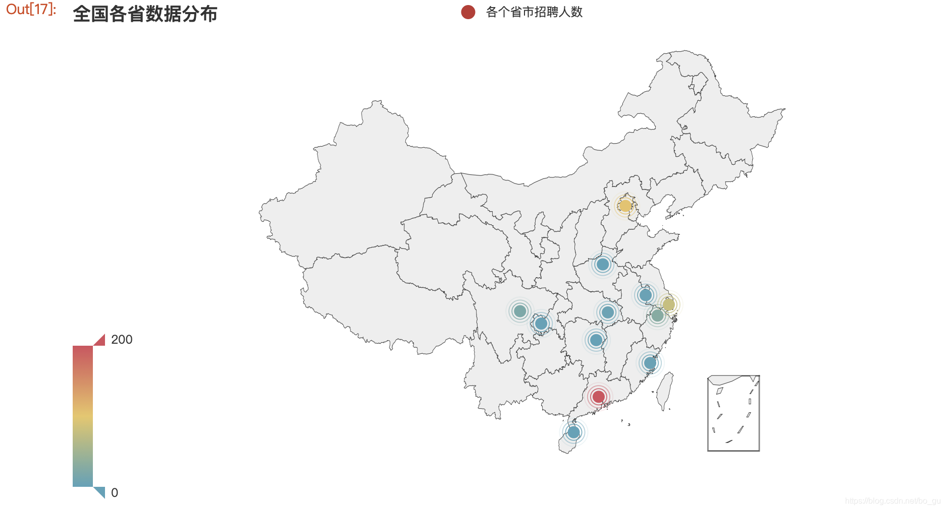 各个省市招聘人数点地图