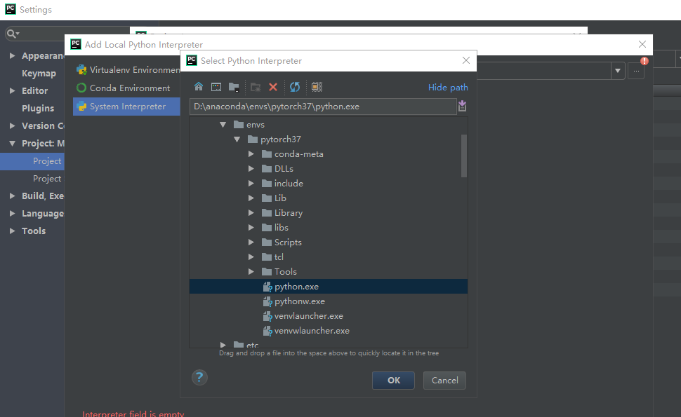 pytorch安装windows10 cpu 引入pycharm